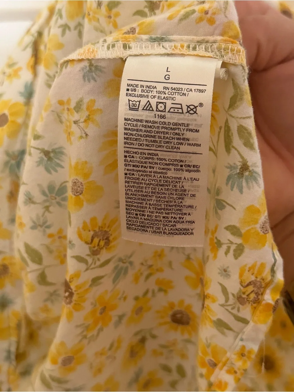 Old Navy Yellow Floral Smocked Peplum Blouse Size L